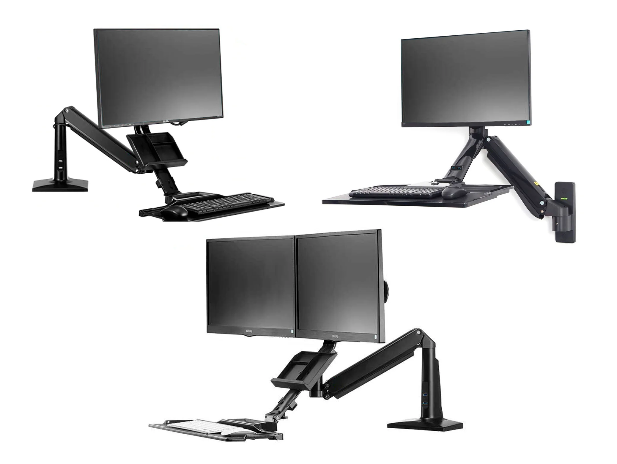 Soportes ergonómicos para monitor y teclado